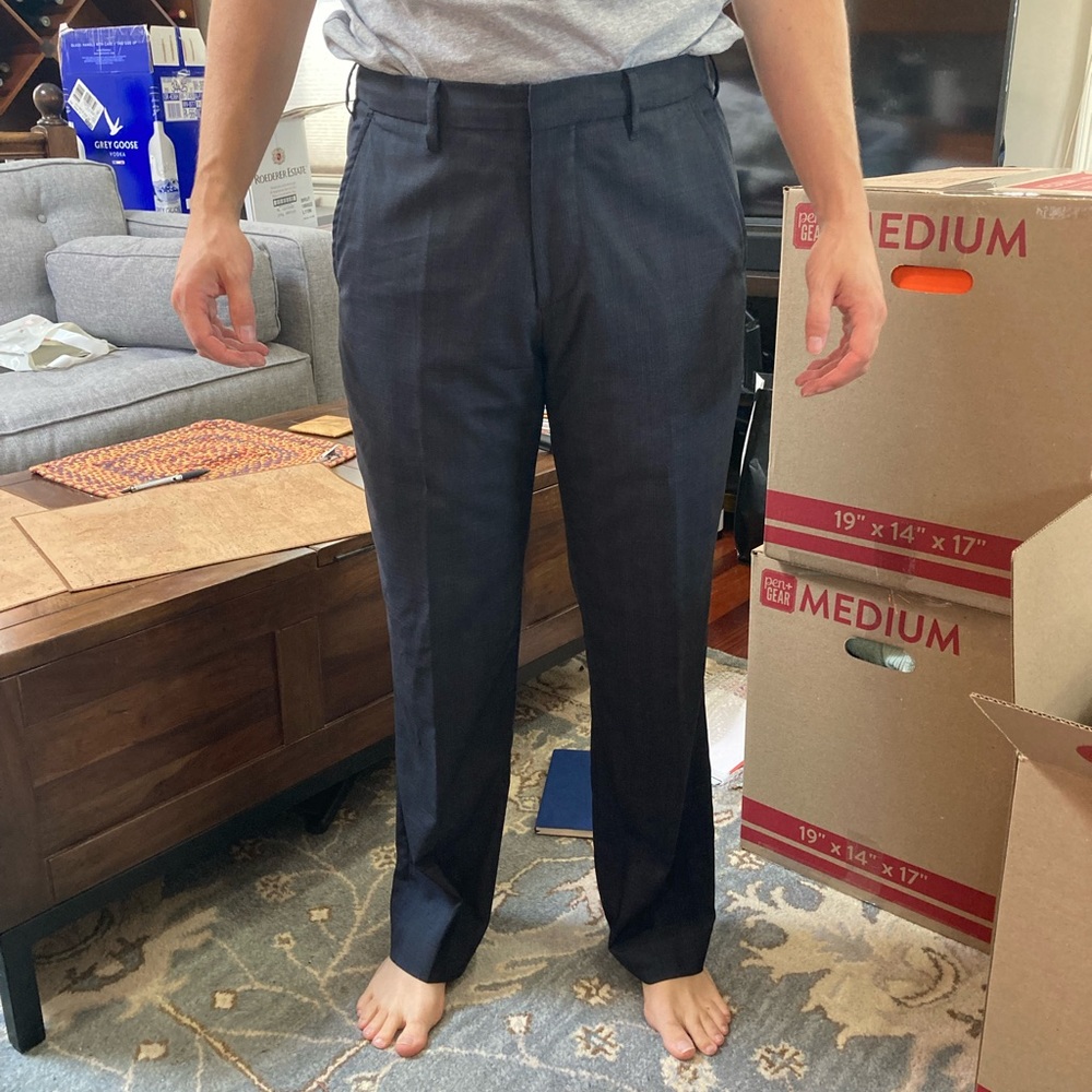 BONOBOS Aberdeens Men’s Dress Pants in Blue Overcheck